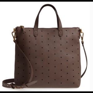MADEWELL Small Brown Zip-top Transport Crossbody Tote